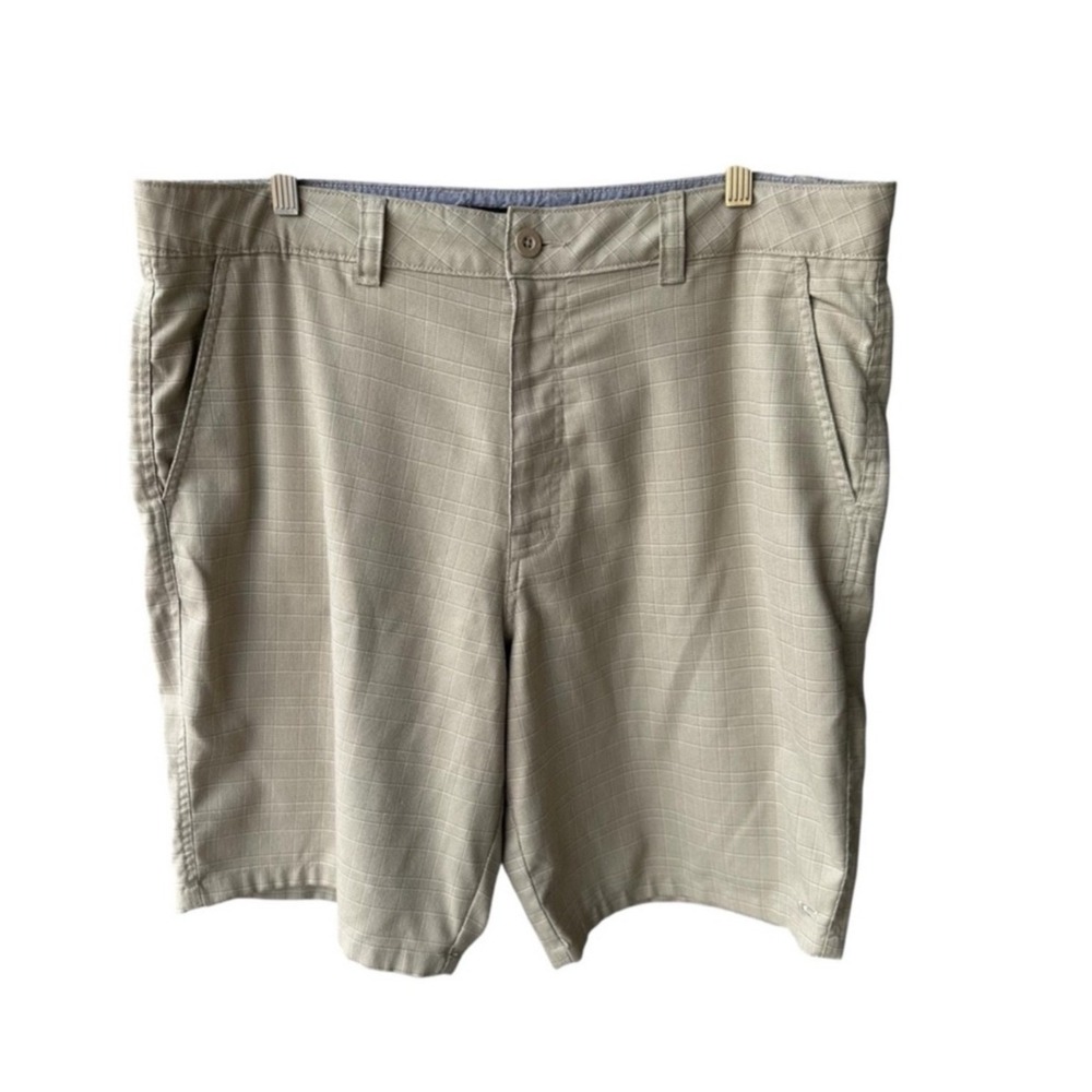 ONeill Mens Hybrid Shorts Khaki Textured Grid Stretch Active Outdoor Size 38